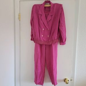 AMAZING Vintage 1980s Pink Pantsuit Jessica ltd.